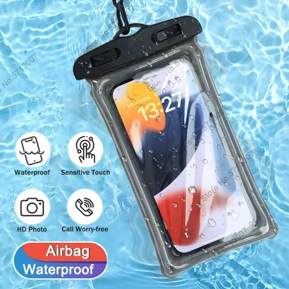 Air Bag Luminous Waterproof Phone Case Universal Phone Protector Pouch Mobile Phone Bag  Swimming