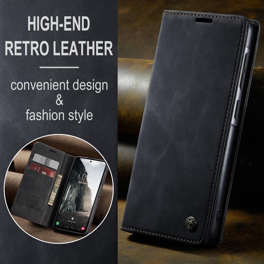 Ультратонкий прочный магнитный чехол из матовой кожи для телефона Samsung S25 S24 S23 A56 iPhone 16 15 14 13 Google Pixel 9 8 7 держатель для карт и подставка флип-чехол