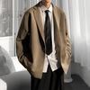 Men's Loose-fitting Casual Suit Jacket, Youth Style, Two-button Double-breasted, Collegiate Style Uniform