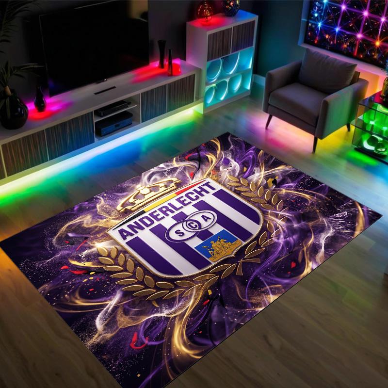 Anderlecht FC Design Crystal Velvet Carpet Cozy Non?Slip Printed Rug For Bedroom Living Room Entrance
