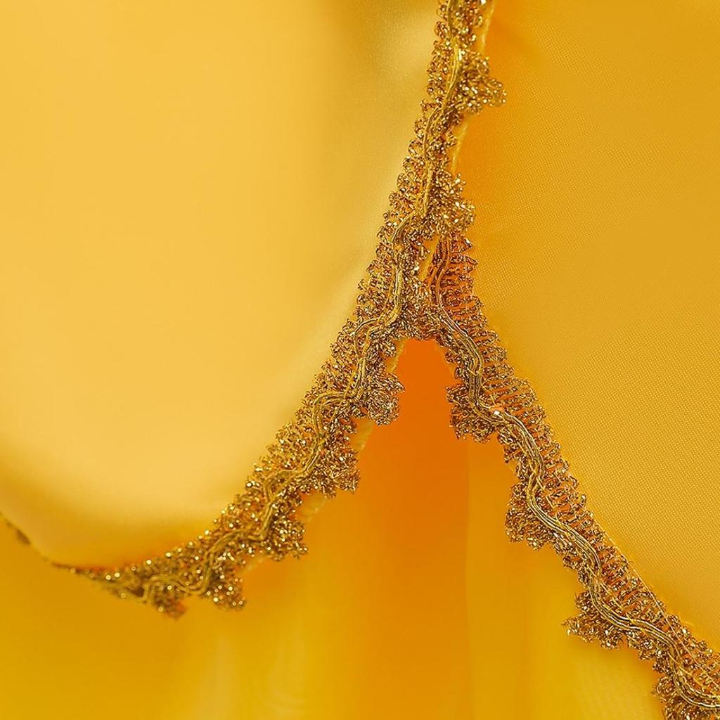 Костюм Красавицы и Чудовища для девочек, карнавальное нарядное платье на Рождество, Хэллоуин, бальное платье красавицы принцессы на день рождения, желтое, 3, 4, 5, 6, 7, 8, 9, 10 лет