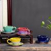Керамическая печь изменила набор кофейных чашек и блюдец Креативные винтажные китайские чашки для завтрака Посуда для послеобеденного чая