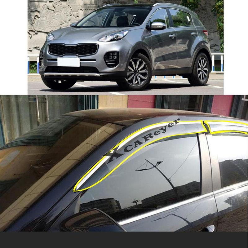 For KIA Sportage KX5 2016 2017 2018 Car Body Styling Sticker Plastic Window Glass Wind Visor Rain/Sun Guard Vent