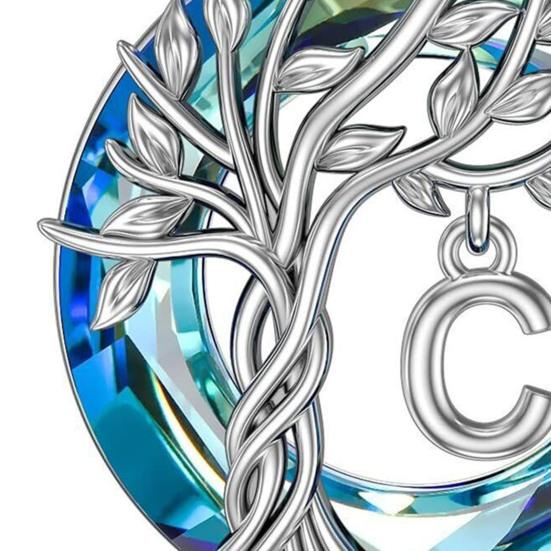 Female Necklace Electroplating High Gloss Wear-resistant Chic A-Z Pendant Tree of Life Women Necklace for Vacation