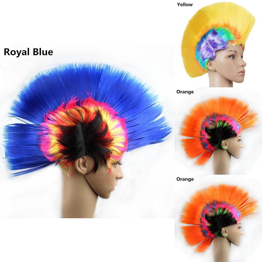Vibrant Rainbow Purple Festive Wig Funny Party Accessory Hen Crest Headwear