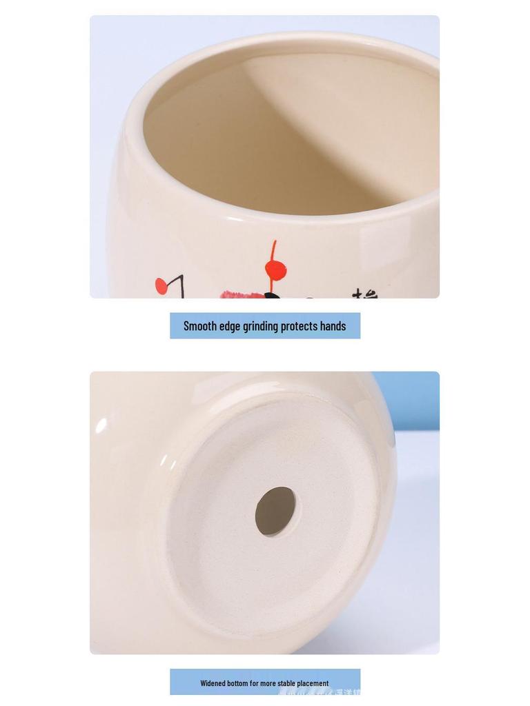 Ceramic Money Tree Succulent Vase: Peace & Joy Decorative Flower Pot for Home & Office.