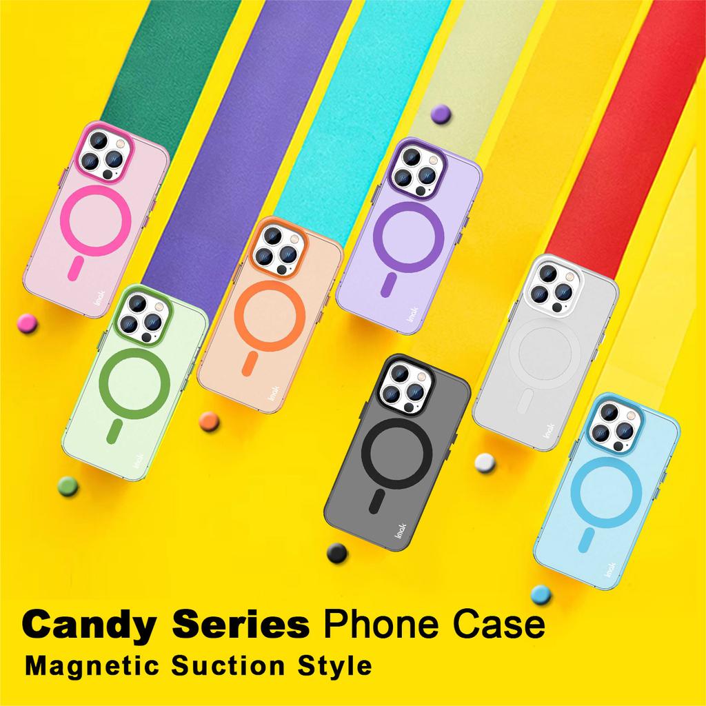 For iPhone 14 Pro Max Case Compatible with MagSafe Candy Color Anti Drop TPU+PET Back Cover