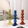 1PC Glass Candlestick Home Decoration Hydroponic Vase For Party Wedding Birthday Candle Stand Glass Crafts 20X8cm