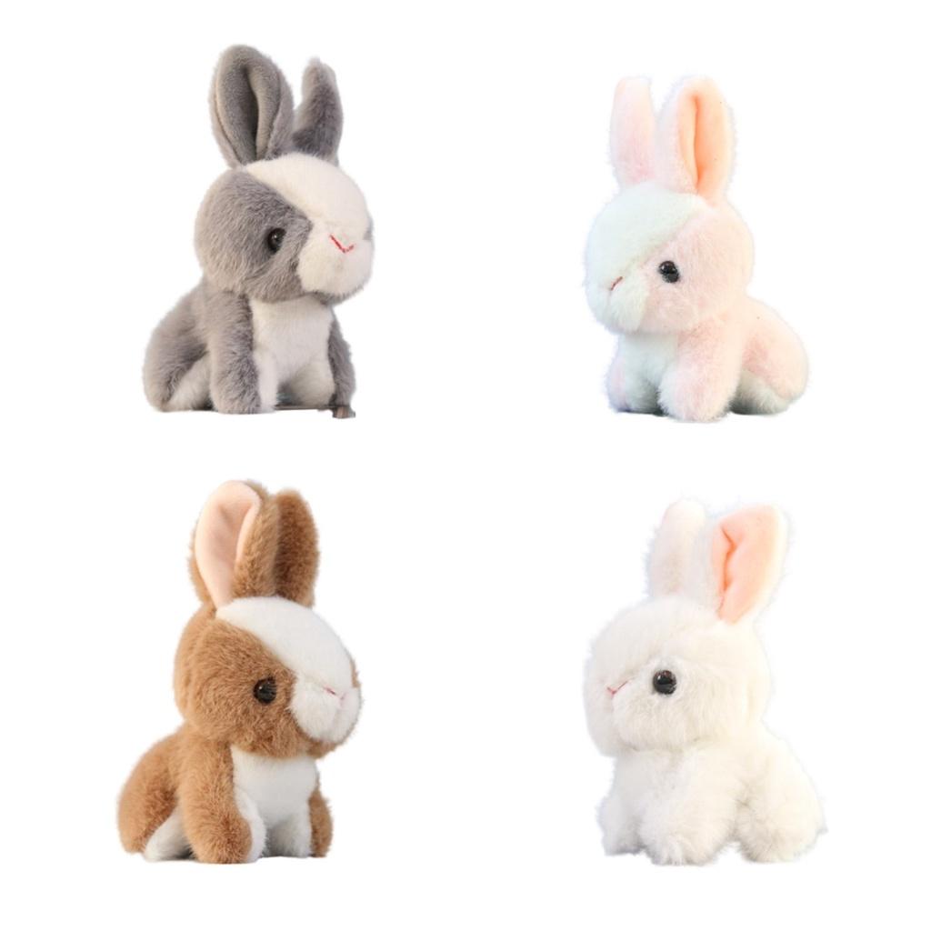 Cute Plush Bunny Keychain Pendant Fluffy White Rabbit Doll Backpack Decoration Gift For Girls