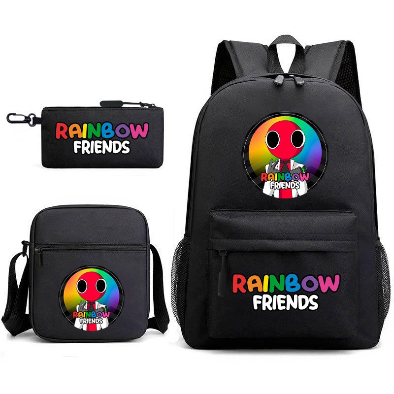 Рюкзак Rainbow Friends для игры Rainbow Friends, школьный рюкзак для начальной школы, набор из трех предметов