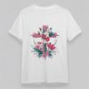 Women's Oversize Breathable Comfortable Classic T-Shirt Floral Cross Graphic Tee