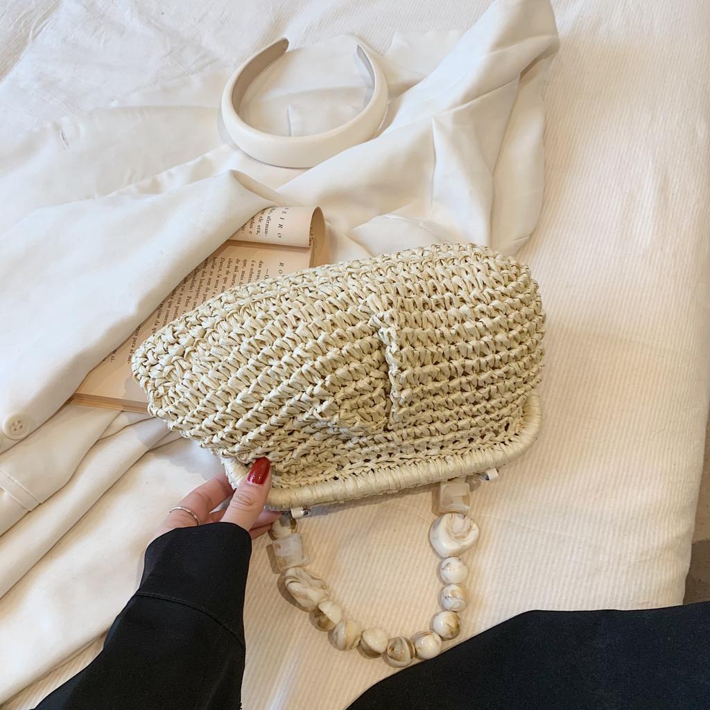 Small Straw Underarm Bags for Women 2024 Summer Crossbody Bags Lady Travel Purses and Handbags Female Shoulder Bag