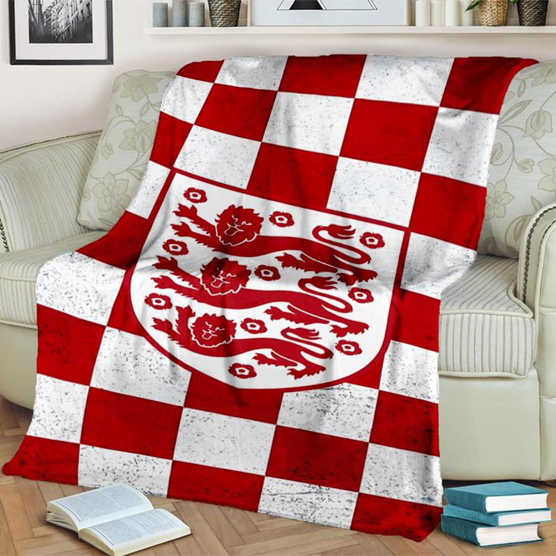 England Football Crest Printed Throws Blanket Soft Flannel Blankets for Couch Bed Gifts for Men Women Picnic blanket Christmas gifts
