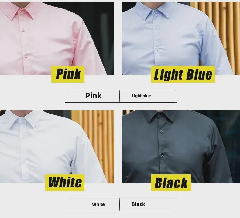 Мужская белая приталенная рубашка с длинным рукавом в деловом стиле (Большие размеры и унисекс)