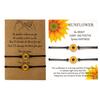 1 Set Friendship Card Bracelets Sunflower Dripping Oil Adjustable Bracelets for Daily Wear