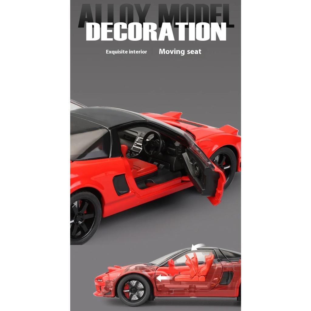 Масштаб 1/32 Honda Acura NSX NA1 Сплав Литой Спортивный Автомобиль Металлическая Модель Открывающиеся Двери Инерционная Игрушка Коллекция Декоративное Изящное Украшение