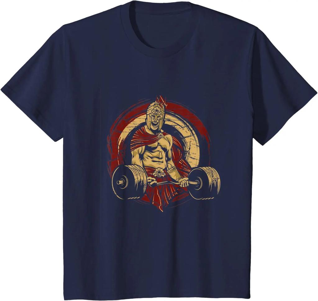 Футболка для фитнеса, бодибилдинга, тяжелой атлетики и спортзала Spartan. Хлопковая мужская футболка премиум-класса с коротким рукавом и круглым вырезом, новинка S-3XL