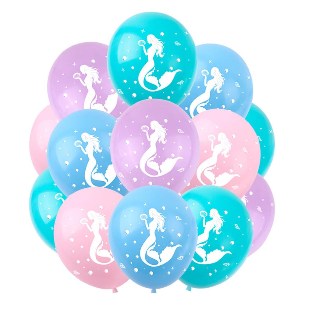 Paper Mermaid Party Decor Ocean Animal Birthday Banner Cake Topper Balloon Set