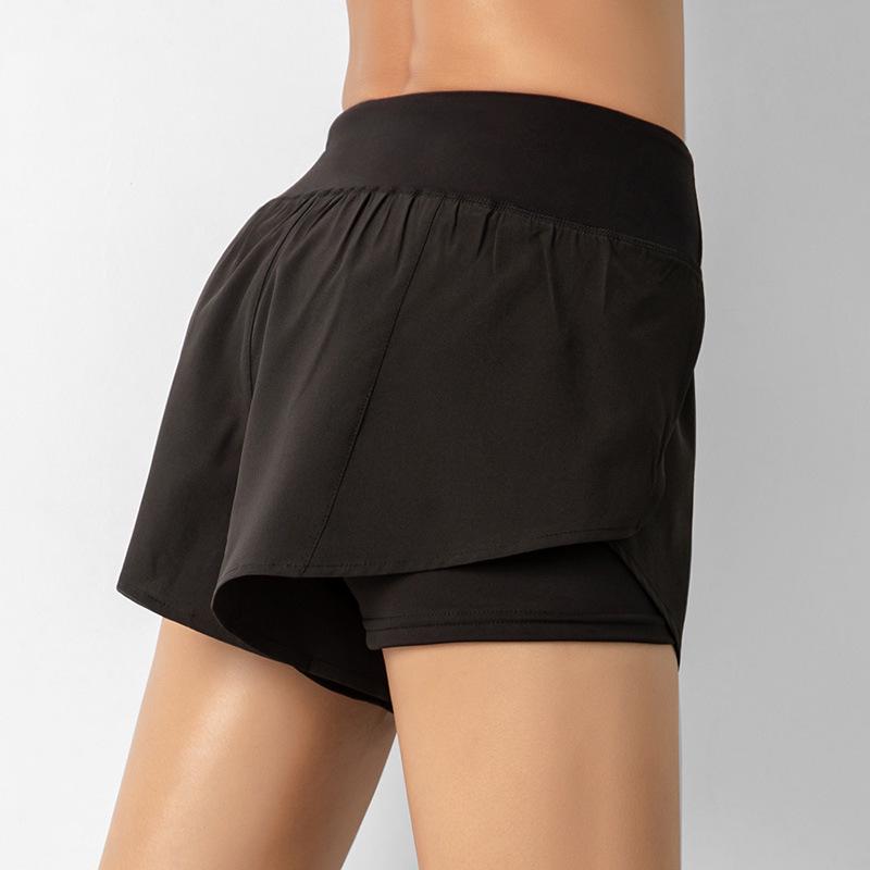 Women's Summer Quick-Dry Two-Piece Yoga Shorts with Pockets – Breathable & Anti-Exposure