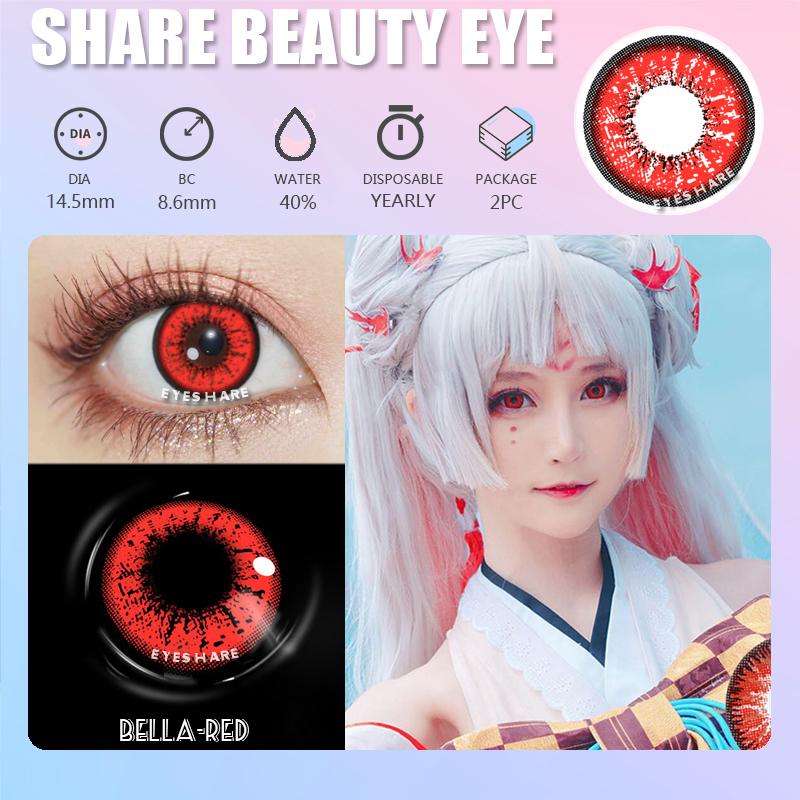 Eyeshare Cosplay Contact Lenses Big Eye Anime Colored Contactlen Blue Lens Red Contact Fashion Soft Color Cosmetic Lenses for Halloween