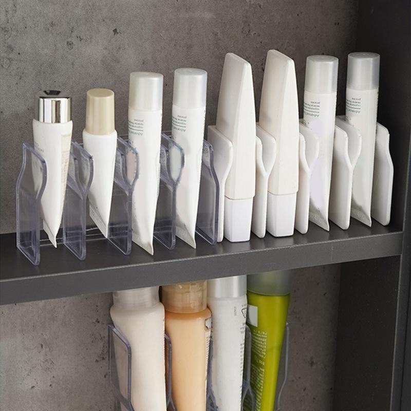 Вертикальный дозатор для крема для рук Настенный блок для хранения Несколько отделений Полки-органайзеры для ухода за кожей в ванной