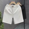 2024 Men's Trendy Light Luxury White Sports Shorts: Casual Mid-Length Summer Wear