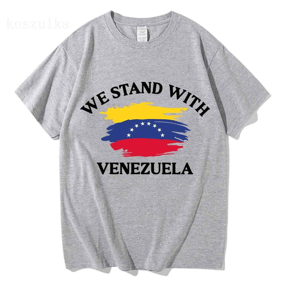 Футболка Freedom Venezuela с коротким рукавом Хлопок Свободный Мужские футболки Унисекс Уличная одежда Повседневный Круглый вырез Хип-хоп Мужская футболка Печатные футболки