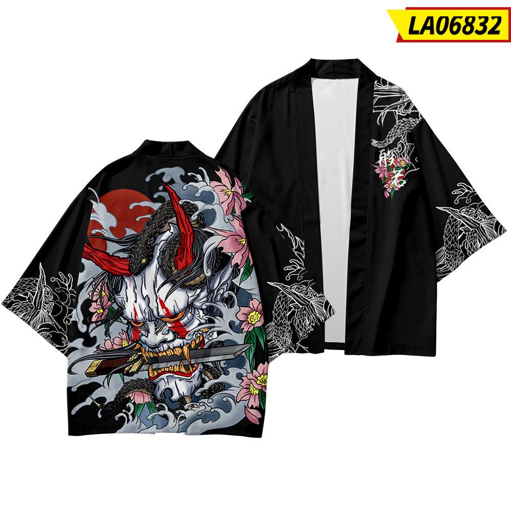 Мужское кимоно, японская одежда, юката, мужской костюм самурая, Хаори Оби, пляжное мужское кимоно, кардиган, японская уличная куртка