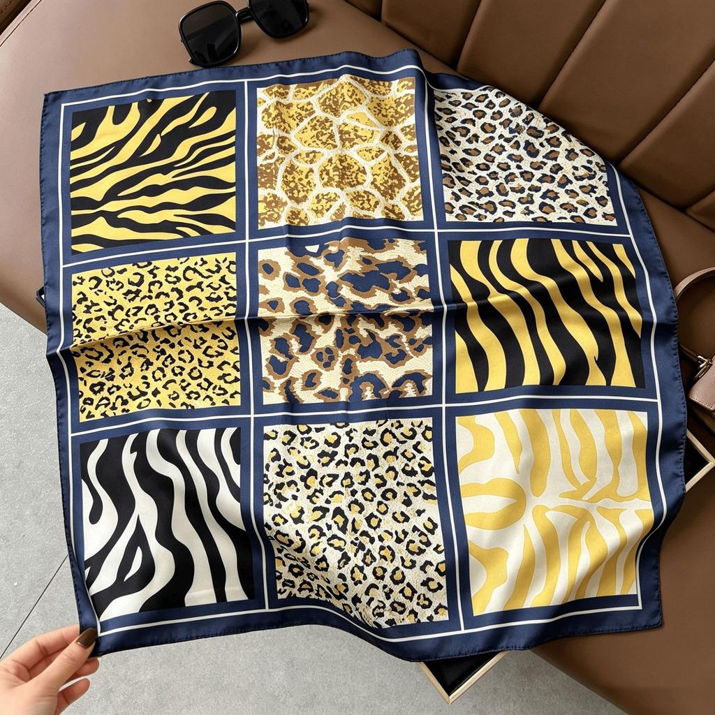 Silk scarf small square scarf feeling headband tied hair spring summer autumn feeling trend versatile fashion tied bag scarf scarf