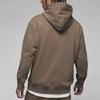 Jordan Solid Color Logo Patch Drawstring Hoodie With Fleece Lining Long Sleeve Men Tops Light-Brown DQ7339-274