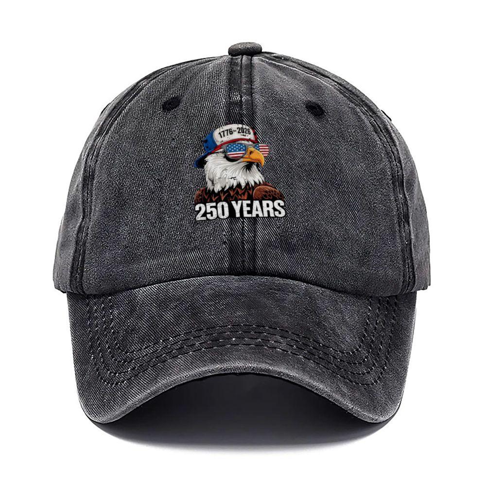 Baseball Cap Washed Hat USA Flag Fashion Glasses Years Casual Outdoor Style Hat Gift for Men Women th Annivers
