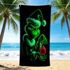 1Pc Grinch Christmas Ornament Beach Towel, Quick Dry, Multi-Use for Beach Pool Gym Yoga Home Travel, Christmas, Halloween, Xmas Gift S622
