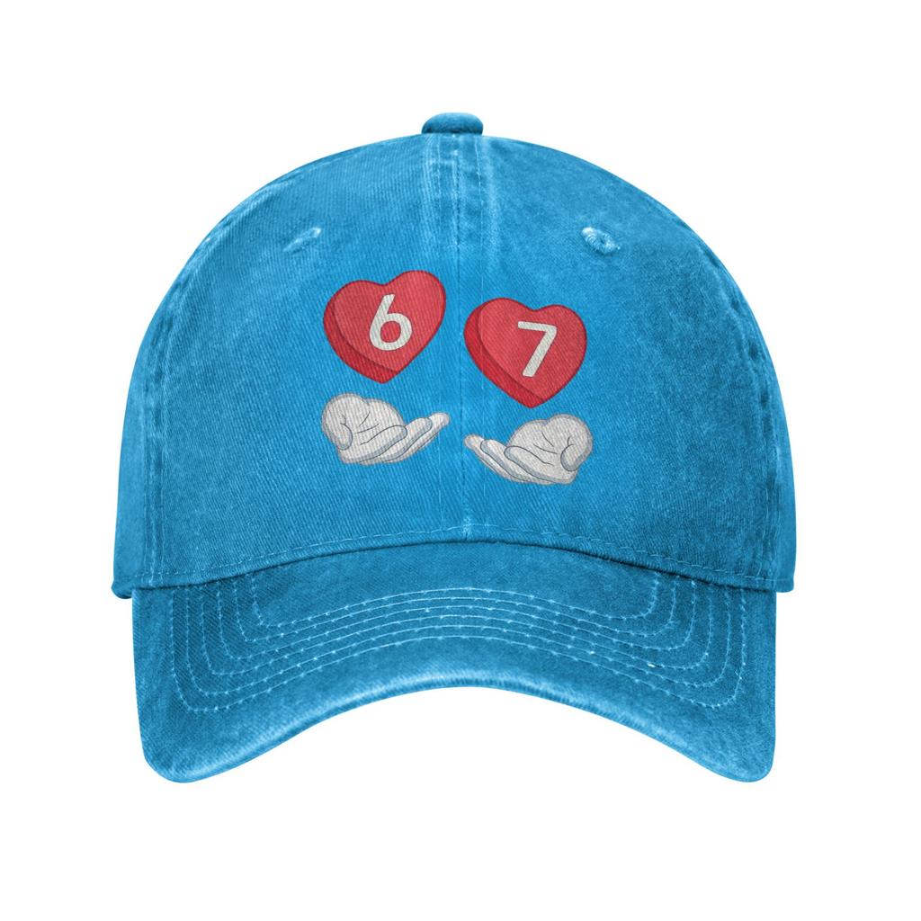 Valentines Day 67 Meme six Seven Heart Casual Baseball Cap For Men Adult Summer Running Hippie Trucker Hat Baseball Caps