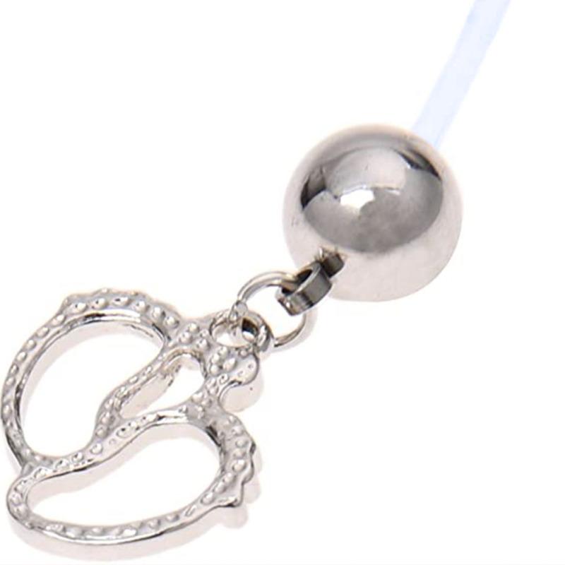 Гибкий Беременность Материнство Живот Пупок Бар Кольцо Пирсинг Ноги Ребенка Белый