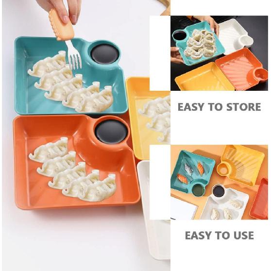 4 шт. тарелки для суши с соусницей, 7,2 дюйма, в японском стиле, тарелки для пельменей для закусок, десертов, салатов, снеков, картофеля фри, микроволновая печь и