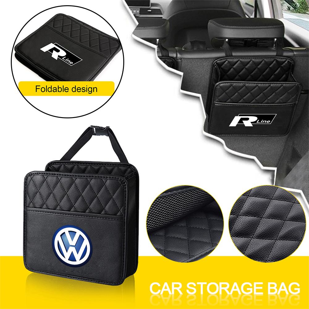 Car Back Seat Organizer Hanging Automatic Storage Pocket for Volkswagen VW RLINE GOLF POLO PASSAT B5 Beetle Tiguan T-ROC Touareg ZG9