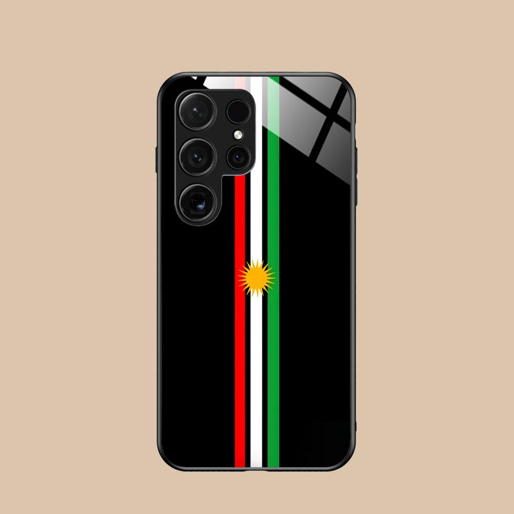 Стеклянный чехол для мобильного телефона с флагом Курдистана для Samsung Galaxy S26 S25 S24 S23 S22 S21 S20 Note20 Plus FE Ultra Цветная крышка