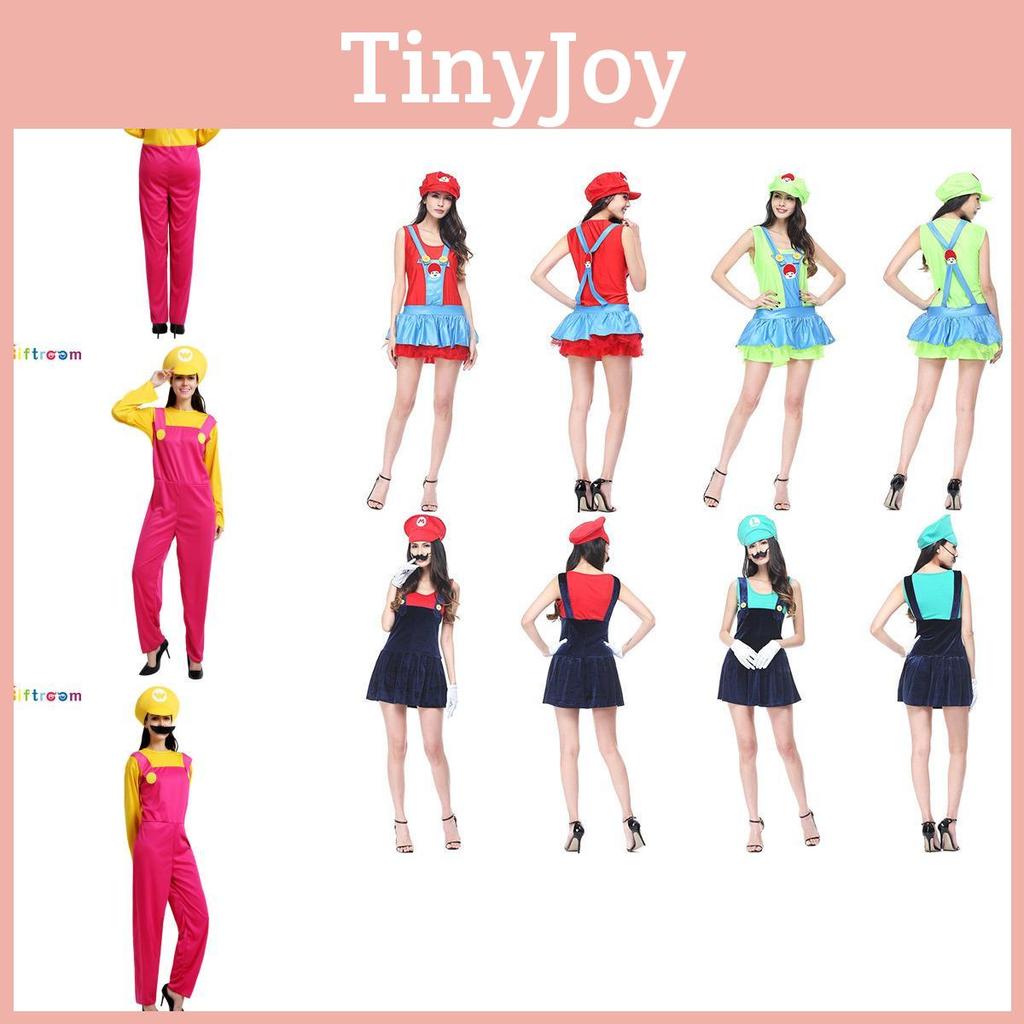 Стильный костюм Марио из аниме-игры Идеально подходит для Хэллоуина Женский наряд Супер Марио