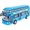 1/36 Bus Toy Imported Die-Cast Double Decker Metal Bus 7.5inch Luxury Bus 4 Wheel with 2 Openable Doors & Light, Music