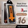 3 шт. Защитная пленка для экрана с защитой от подглядывания и установкой без пыли для iPhone17 11 12 13 15ProMax 14Pro 16 HD Защитная пленка из закаленного стекла