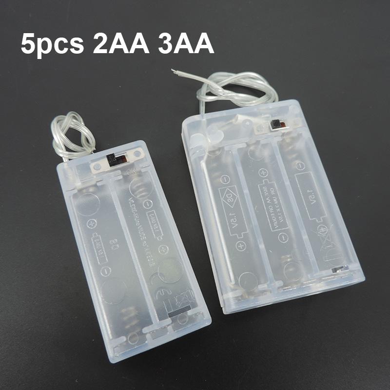 5 шт. белый прозрачный 2/3 AA 3V 4.5V держатель батареи коробка чехол с выключателем AA 2XAA 3XAA 2AA для светодиодных фонарей ремонт своими руками