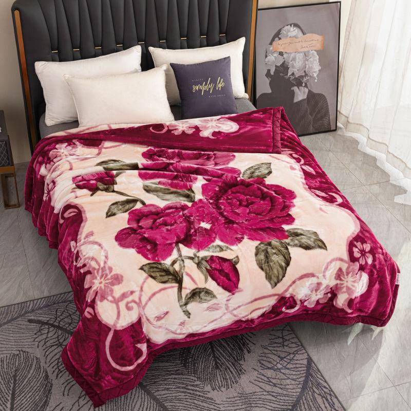 150x200cm Raschel Blanket Thick Double-layer Soft Plush Quilt Double Sided Velvet Winter Dormitory Office Sofa Warm Bed Sheet