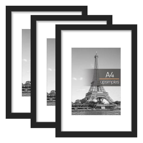 Upsimples Black Photo Frames, A4, Set of 3, 29.7x21cm