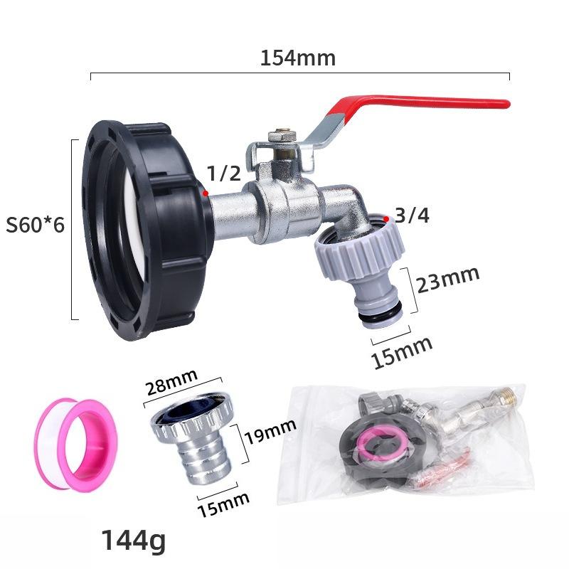 Прочный адаптер для крана IBC-бака S60*6 с крупной резьбой на 1/2'' 3/4'' соединительный элемент для замены клапана для сада и дома кран