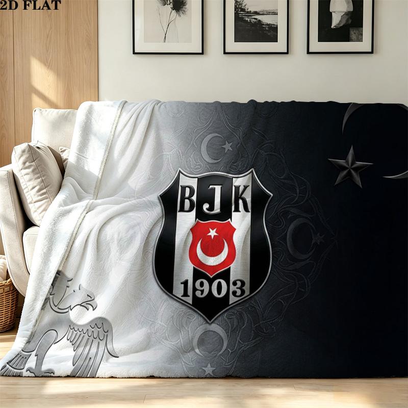 BJK Besiktas Print Flannel Blanket High Quality Warm Comfortable Cover for All Seasons Perfect for Gifts Home Decor