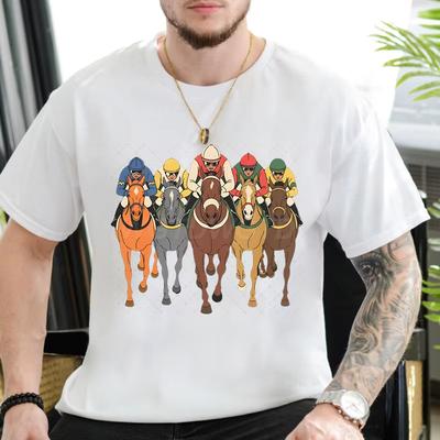Derby Day Classic T-shirts Tops Derby Party Tee Summer Men Clothing Racing Horse Racing Shirt U