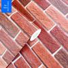 European Style Red Brick PVC Waterproof Self-Adhesive Wallpaper for Living Rooms and Dormitories