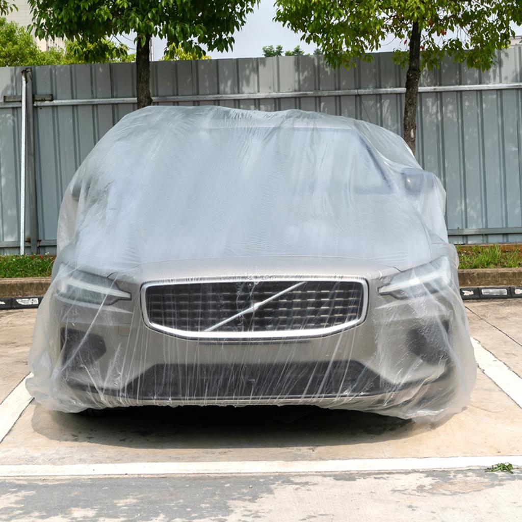 Одноразовый универсальный полиэтиленовый чехол для автомобиля, водонепроницаемый, пыленепроницаемый, толстый, переносной, защитный для автомобиля, для защиты на открытом воздухе