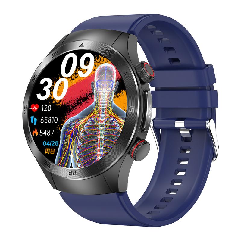 Smart Watch E800 Men 1.49" Amoled Screen ECG Laser Therapy Health Monitor SOS Bluetooth Call Sports Fitness Tracker Smartwatch