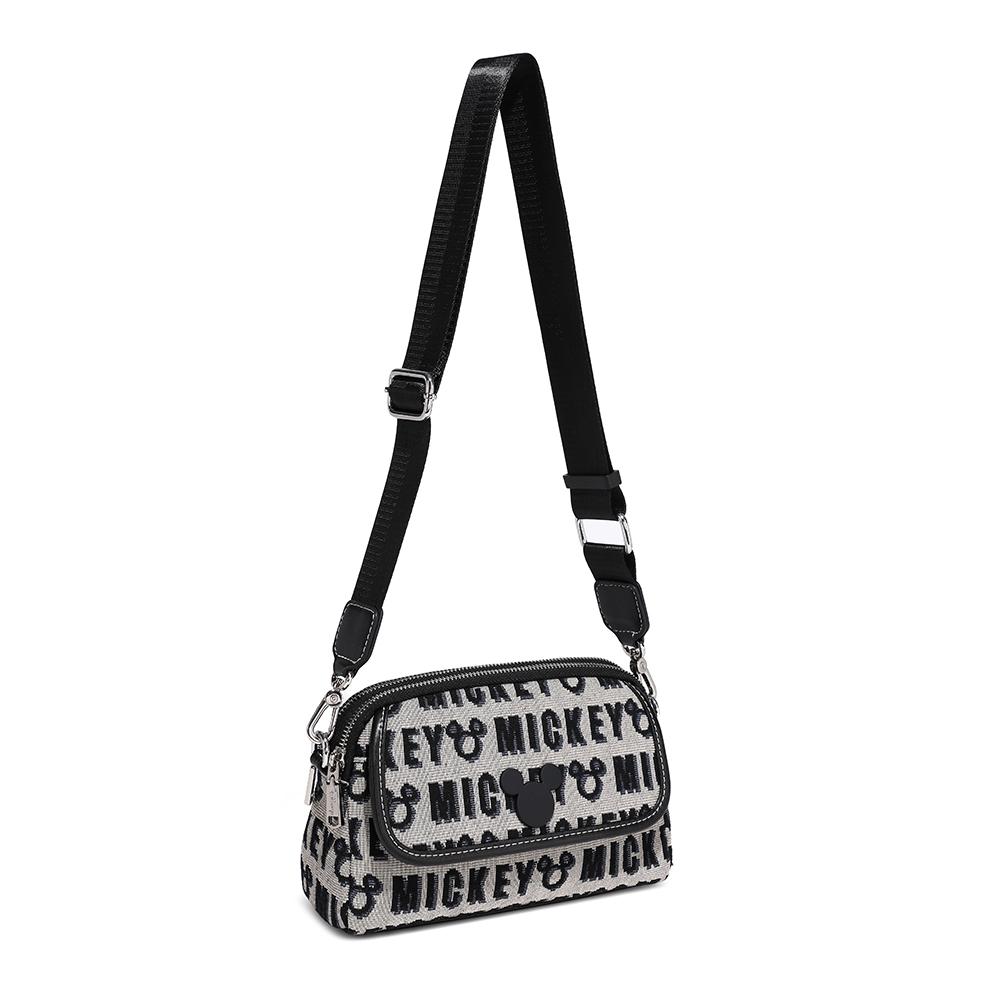 New Disney Mickey Series Fabric Shoulder Bag, Crossbody Bag, Shoulder Bag Regular Women's Black BMK-71659B